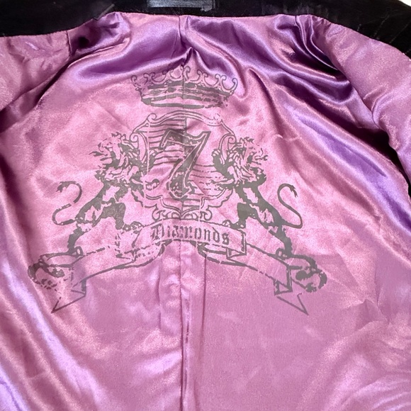 7 Diamonds Men's Vintage Distressed Black Velvet Pinstriped Jacket; Size 42 - Picture 9 of 10